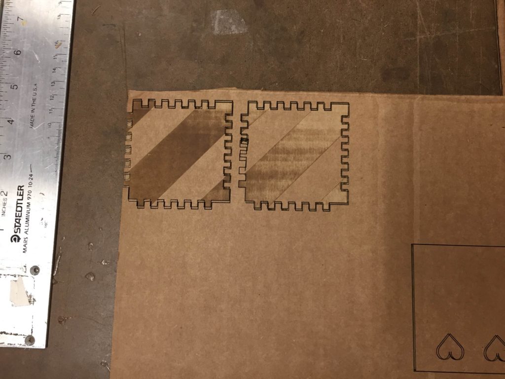 Inconsistent etching and jagged cuts.