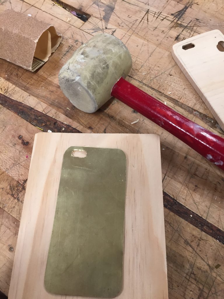 Pounding flat any bends.